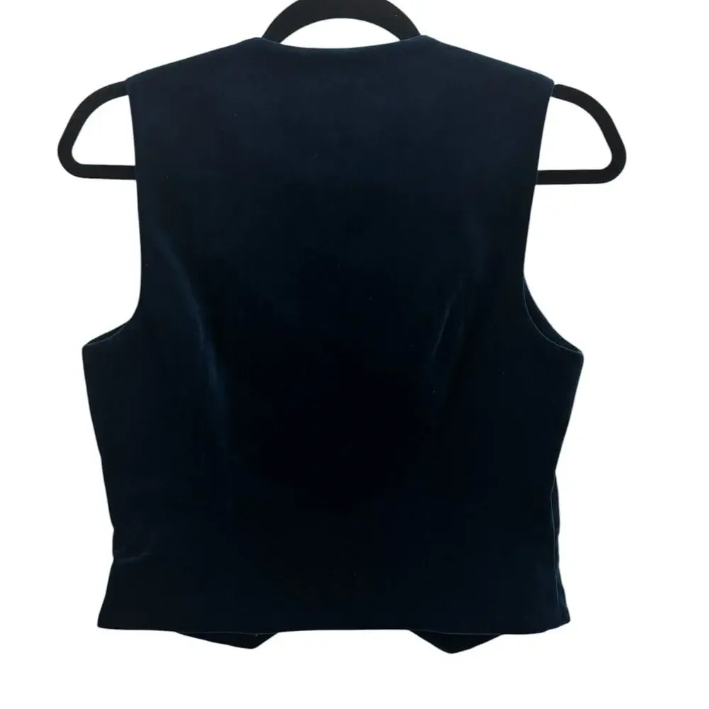 NWT! Susana Monaco Velvet Sleeveless Button-Up Vest Top - Size Small (MSRP $218) - Picture 4 of 4